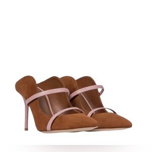 Malone Souliers Maureen Suede Patent Pumps 100mm Size 8